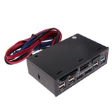 3x 5.25" Optical Drive Multifunctional Dashboard Media USB 3.0 Front Panel