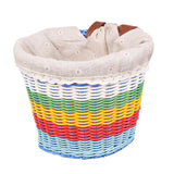 Maxbell Kids Bike Basket Handwoven Basket Detachable Bicycle Front Basket for Riding Small with cloth