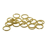 Pack of 20 Pcs Metal Solid Brass Round Edged Keyring Keychain Split Ring Keys Rings Chain Holder Bag Charms Clasp for Clip key DIY Jewelry 15 mm