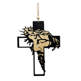 Maxbell Wall Hanging Iron Cross Black Crucifix Statue for Baptism Bedroom Decoration