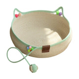 Maxbell Cotton Rope Woven Cat Bed Basket Kitten Scratching Resistant Cute Lounge Bed L