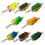 Maxbell 7x Topwater Frog Lures Simulated Realistic Swimbaits for Pike Saltwater Bass