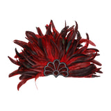 Maxbell Sequins Feather Headpiece Elegant Headwear for Stage Show Dance Role Playing red