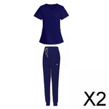 Maxbell 2xNursing Scrubs Uniform Elastic Work Clothing for SPA Pet Groomer Cosmetology