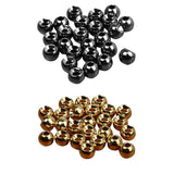 Maxbell 50 Pieces Tungsten Slotted Beads Fly Tying Beads Nymph Head Ball Beads 2.4mm