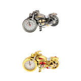 Maxbell 2Pcs Retro Motorcycle Clock Sculpture Motorbike Model Art Crafts Decor