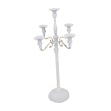 Maxbell Candle Holder with 5 Branches Candelabra Candlestick for Living Room Elegant White 23x63cm