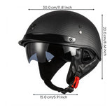 Carbon Fiber, Retro Half Helmet, Lightweight, Men and Women Matte Carbon Fiber M