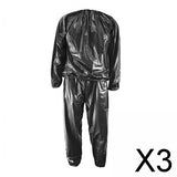 Maxbell 3xFitness Sauna Suit Exercise Gym Home Sweat Suit Hoodie Pants Black M