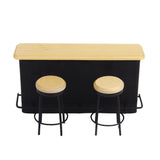 Maxbell 1:12 Dolls House Miniature Bar Counter Table Stools & 6pcs Wine Whisky Drinking