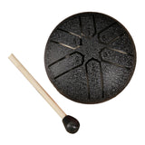 Maxbell Steel Drum 3 inch 6 Tones Portable Yoga Drum for Travel Parties Education Black