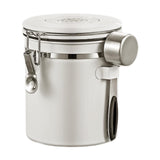 Maxbell Coffee Canister Utensils Airtight Storage Tank for Nuts Loose Leaf Tea Salts 1.5L White