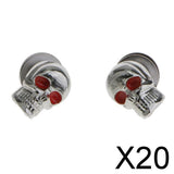 Maxbell 20x1 Pair Motorcycle Skull License Plate Frame Bolts Screw Fastener Silver