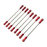 Maxbell 8Pcs Chassis Linkage Professional RC Chassis Link Rod for Yk4106 1/10 RC DIY red