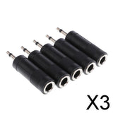Maxbell 3x3.5mm 1/8"Male Plug Mono to 6.35mm 1/4"Female Jack Audio Converter 5Pcs/set