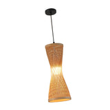 Maxbell Bamboo Woven Pendant Lamp Rustic Weave Ceiling Light for Kitchen Porch Hotel Style F