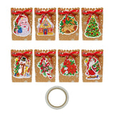 Maxbell 8 Pieces Christmas Gift Bags Reusable Christmas Sacks Festival Goodie Bag Style A