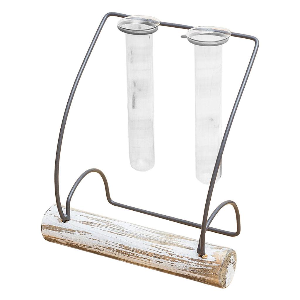 Maxbell Maxbell Desktop Glass Planter Vase Metal Stand Hydroponic Plant Container Style 7