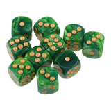 Maxbell 10x Six Sided D6 Dice Dotted For MTG Dungeons and Dragons Props Green Yellow - Aladdin Shoppers