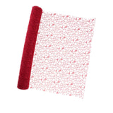 Maxbell Jacquard Net Mesh Ornament Floral Wrapper for Valentine's Day Gifts Birthday Red