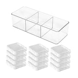 Maxbell Press on Nail Storage Box Set Clear Business Multipurpose Nail Art Organizer Divided Long Box