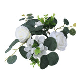 Maxbell Candle Ring Decor Round Greenery Wreath for Anniversary Party Dining Room