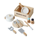 Maxbell Wooden Toy Cooking Set Role Play Montessori for Birthday Gift Children Girls