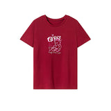 Maxbell Maxbell Women's T Shirt Summer Regular Neck Tee for Vacation Hiking Walking L Red
