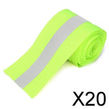Maxbell 20x3 Meters Silver Reflective Tape Safty Strip Sew-on Lime Synth Fabric Green