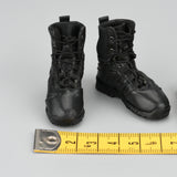 Maxbell 1:6 Scale Shoes 5cm PU Leather Boots for 12 inch Male Action Figures (Black)