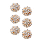 Maxbell 6 Pieces Cufflink Trendy Rhinestone Button Covers for Party Business Wedding Style A