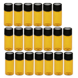 Maxbell Maxbell Lots 20pcs Empty Clear Glass Dram Bottles Vials With Black Screw Cap Brown 3ml