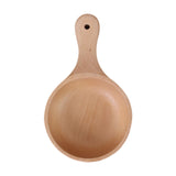 Maxbell Wooden Salad Bowl Round Sturdy with Handle Tableware for Home Kitchen Dining L