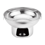 Maxbell Double Handled Lidless Thai Hot Pot Shabu Hot Pot for Hiking Kitchen Outdoor Silver S