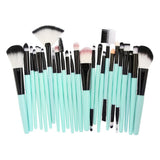 Maxbell Maxbell 25pcs Makeup Cosmetic Brushes Set for Foundation Powder Concealer Blending Green Black