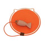 Maxbell Cat Scratcher Mat with Fishy Ball Toy Horizontal for Floor Couch Indoor Cats L orange