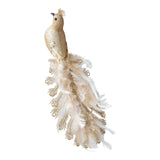 Maxbell Peacock Christmas Tree Ornament Party Gift Wedding Artificial Feathered Bird Golden 35x14x5cm