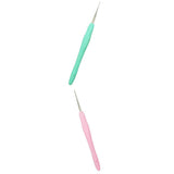 Maxbell 2 Pieces Plastic Grip Handle Metal Crochet Hook for Hand Sewing