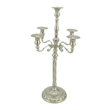 Maxbell Candle Holder with 5 Branches Candelabra Candlestick for Living Room Elegant Silvery 23x63cm