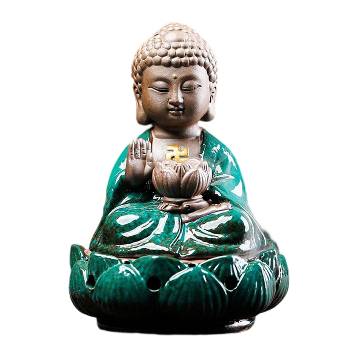 Maxbell Maxbell Buddha Statue Figurines Meditation Burner for Room Home Decor green