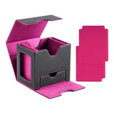 Maxbell Card Deck Case Holder Fits 100+ Cards Accessories Multifunctional PU Leather Pink Interior