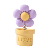 Maxbell Car Statue Gift Desktop Flower Sculpture for Dashboard Office Bookshelf Yellow