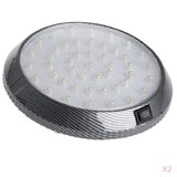 2PCS Round Car Interior LED Dome Ceiling Light Reading Lamp