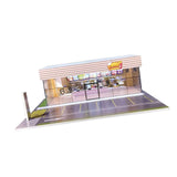 Maxbell 1/64 Model Car Display Case Ornament Micro Landscape Decor Miniature Scenery Hamburger Shop