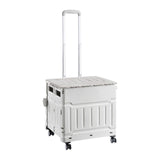 Maxbell Folding Shopping Cart Handcart Shopping Hand Truck for Home Travel Transport Gray 4 Wheels