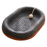 Maxbell Felt Material Cat Scratcher Bed Zero Shedding Versatile Breathable Play Zone Black Oval