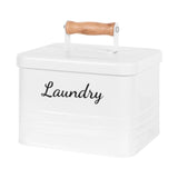 Maxbell Laundry Pods Storage Container with Lid for Apartment Laundry Room Wash Room White