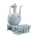 Maxbell Ceramic Sake Set Gifts Multifunctional 10 Sake Cups for Home Birthday Family Style A
