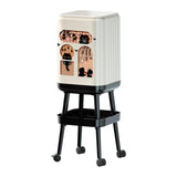 Maxbell Press Type Trash Can with Wheels Garbage Bin for Kitchen Dresser Living Room Style A