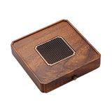Maxbell Wood Tea Tray Kungfu Tea Table Teacup Plate for Tea Room Home Tea Lover Gift Square